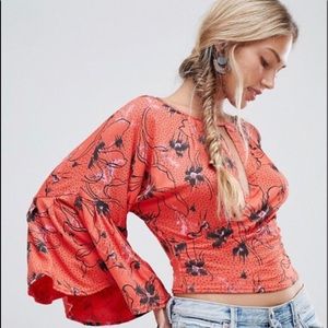 Free People ‘Last Time’ Floral Print Top NWT